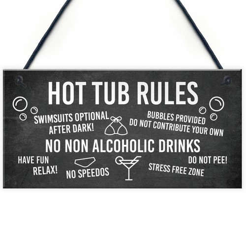 Funny hot tub rules sign - rules,